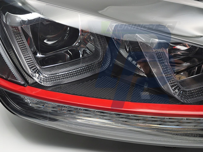 Headlights Light Sequential Black with Red Line for VW Golf 7 2013–2017 - 4