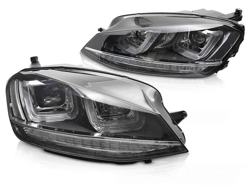STRÅLKASTARE LIGHT SEQ SVART WITH KROM LINE TILL VW GOLF 7 2013-2017