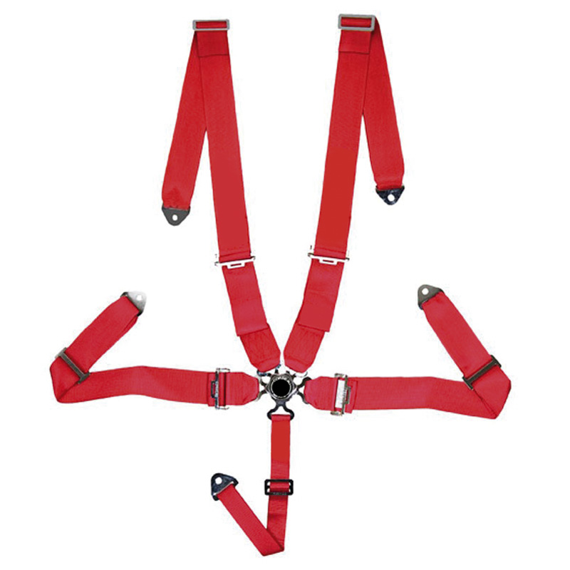 UNIVERSAL 5-POINT RACE HARNESS/BELT 3 INCH RED + E-MARK