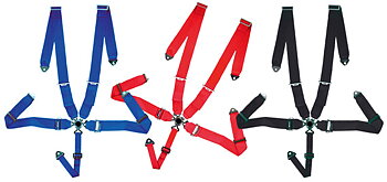 UNIVERSAL 5-POINT RACE HARNESS/BELT 3 INCH RED + E-MARK
