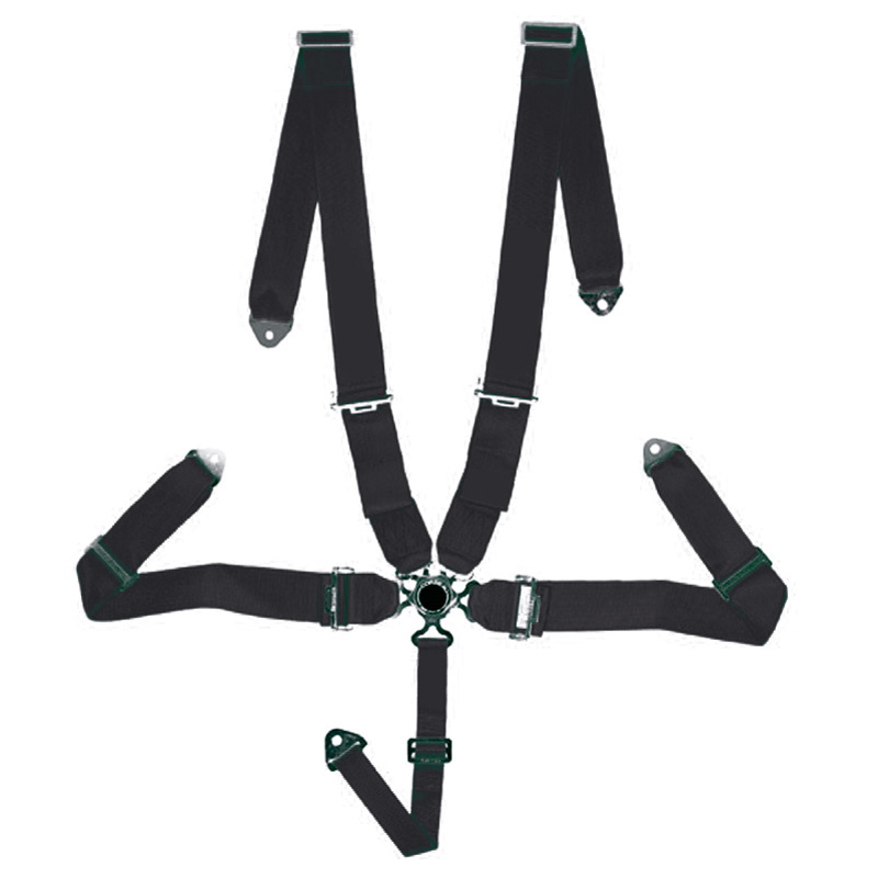 UNIVERSAL 5-POINT RACE HARNESS/BELT 3 INCH BLACK + E-MARK