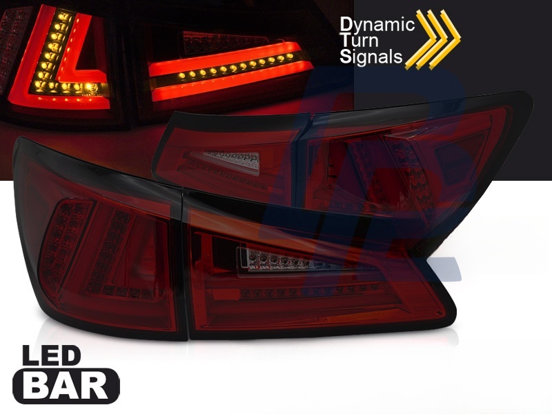 LED Tail Lights Red/Smoked LED Sql for Lexus IS II 2006–2013 - 3