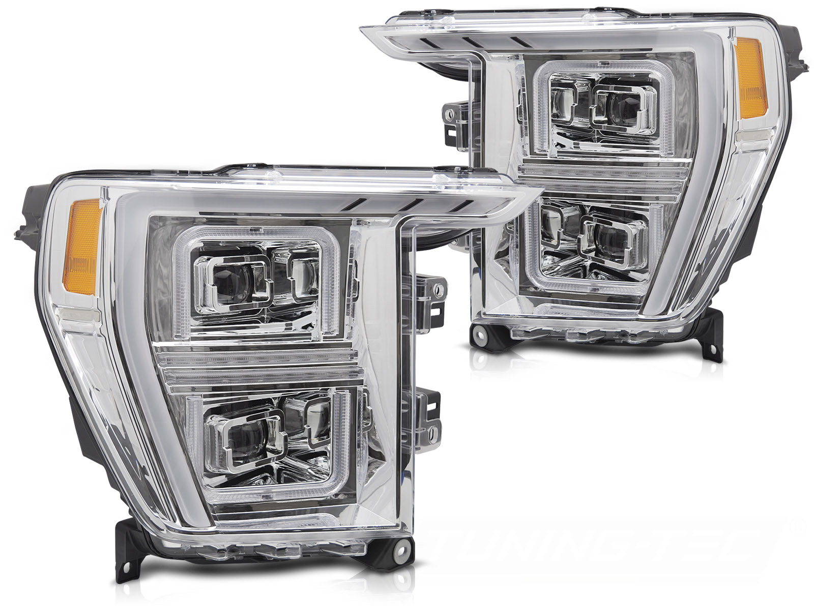LED-STRÅLKASTARE TUBE LIGHT KROM TILL FORD F150 MK14 2020-2023
