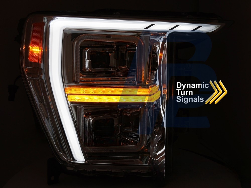 LED Tube Light Headlights Chrome for Ford F150 MK14 2020–2023 - 5