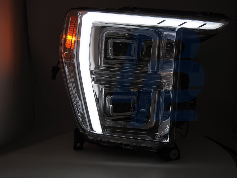 LED Tube Light Headlights Chrome for Ford F150 MK14 2020–2023 - 3
