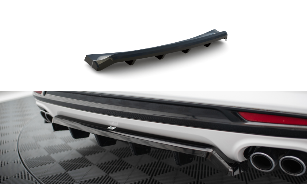 Central Rear Splitter (Vertical Bars) Ford Mondeo Sport Mk5 Facelift / Fusion Sport Mk2 Facelift