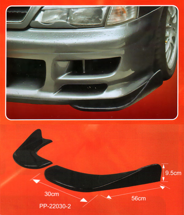 UNIVERSAL BUMPER SPLITTERS SMALL 30CM ABS [SIX] - 5