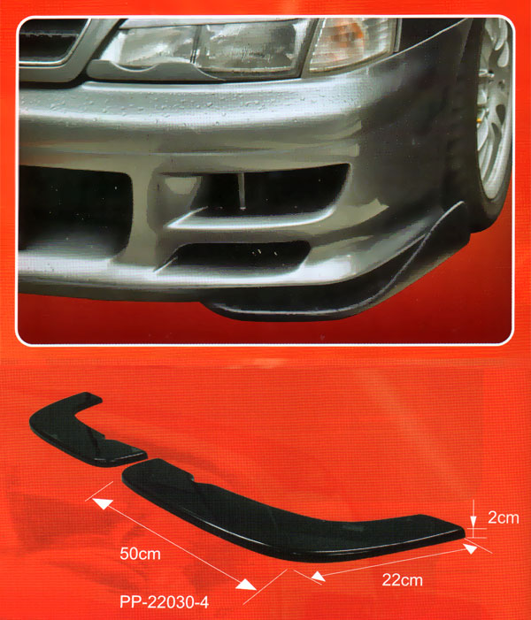 UNIVERSAL FLAT BUMPER SPLITTERS LONG 50CM ABS [SIX] - 4