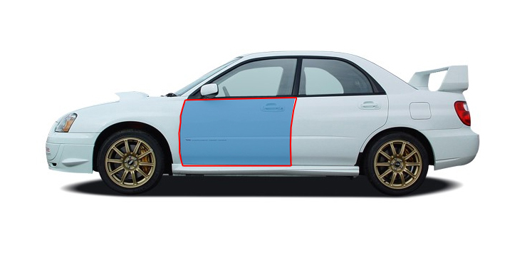 SUBARU IMPREZA WRX/STI 00-07 FRONT L DOOR LIGHTWEIGHT FRP