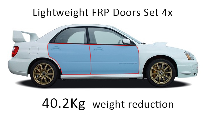 SUBARU IMPREZA WRX/STI 00-07 LIGHTWEIGHT FRP DOORS SET 4X