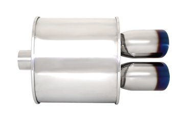 M-VO 2.5 INCH INLET MEGAN RACING UNIVERSAL MUFFLER BURNT TIP