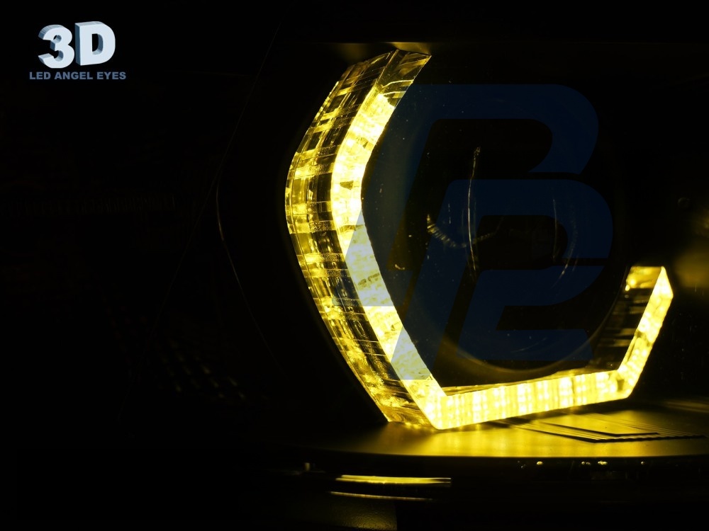 Angel Eyes Headlights Yellow LED DRL Chrome for BMW F30/F31 2011–2015 - 3