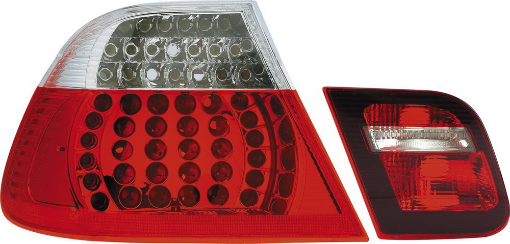 BMW 3 E46 SEDAN 98-02 RED/CLEAR LED TAILLIGHTS