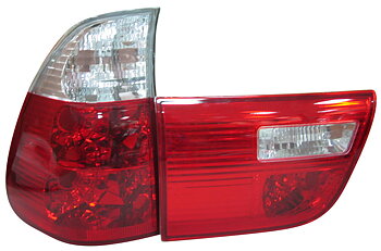 BMW X5 5/00+ RED/CLEAR TAILLIGHTS