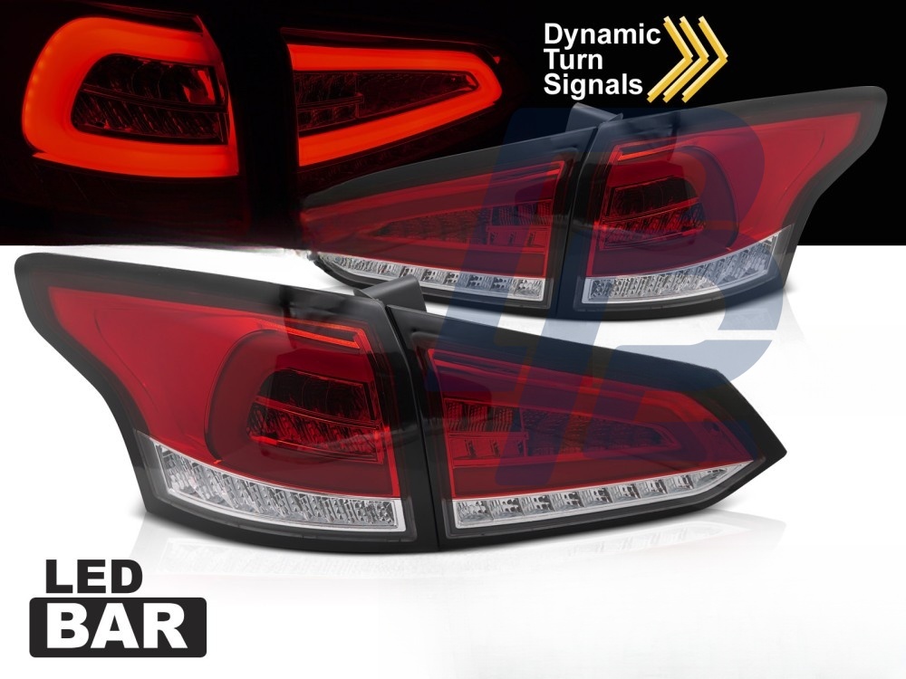 LED Tail Lights Red/Clear Sequential for Ford Focus Mk 3 SW 2011–2018 - 2