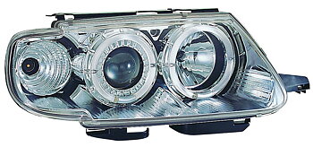 CITROEN SAXO -12/99 CHROME 1-PIECE ANGELEYE HEADLIGHTS