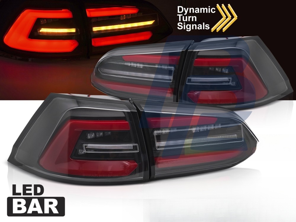 LED Tail Lights Black W/Red Sequential for VW Golf 7 2013–2017 SW - 3