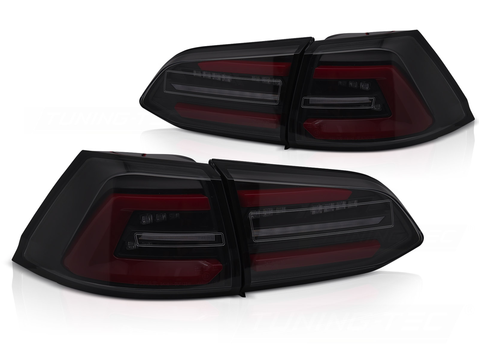LED-BAKLYKTOR SVART TONAD W/REDSEQ TILL VW GOLF 7 2017-2019 SW