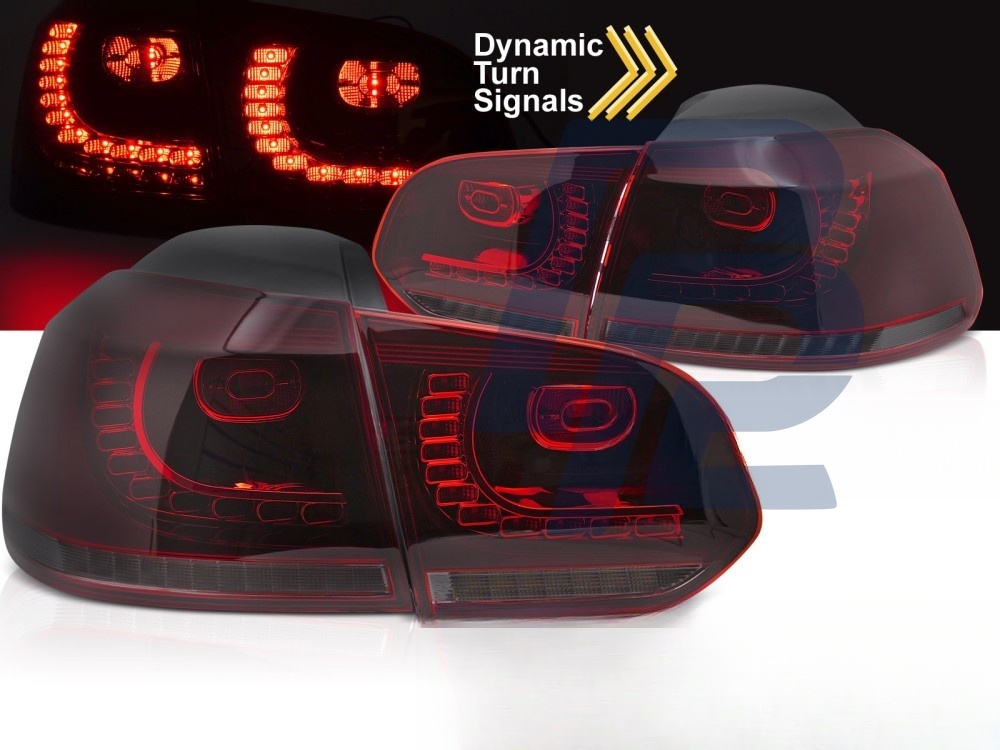 LED Tail Lights Red/Smoked Sequential for VW Golf 6 2008–2013 - 2