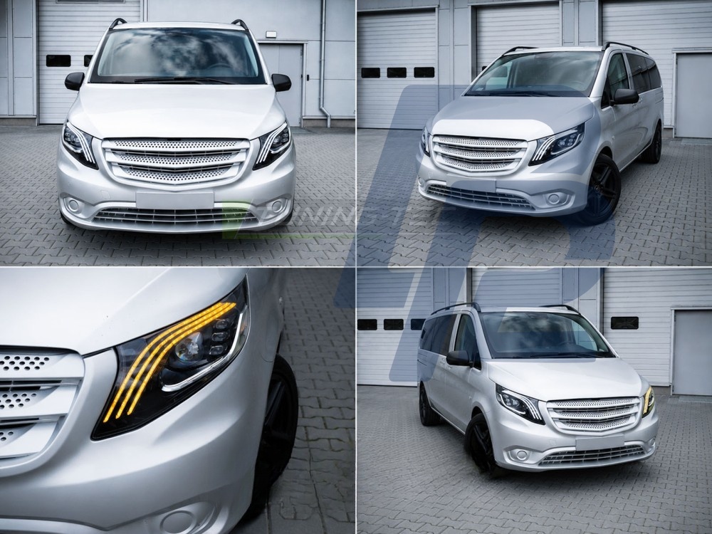 Headlights LED Black for Mercedes V-Class / Vito W447 2014–2023 - 5