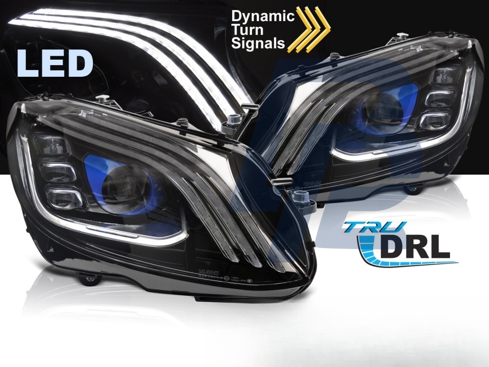 Full LED Headlights Black for Mercedes W205 2014–2021 - 2
