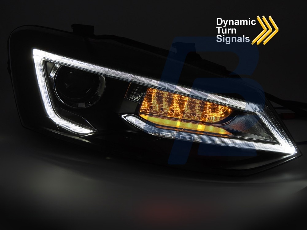 Headlights Black LED for VW Polo V 2009–2017 - 2