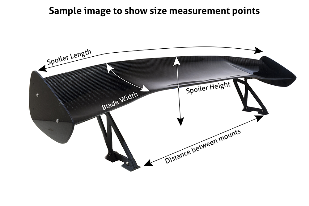 UNIVERSAL LIGHTWEIGHT BLACK FRP SPOILER DRFT STYLE 7 INCH - 3