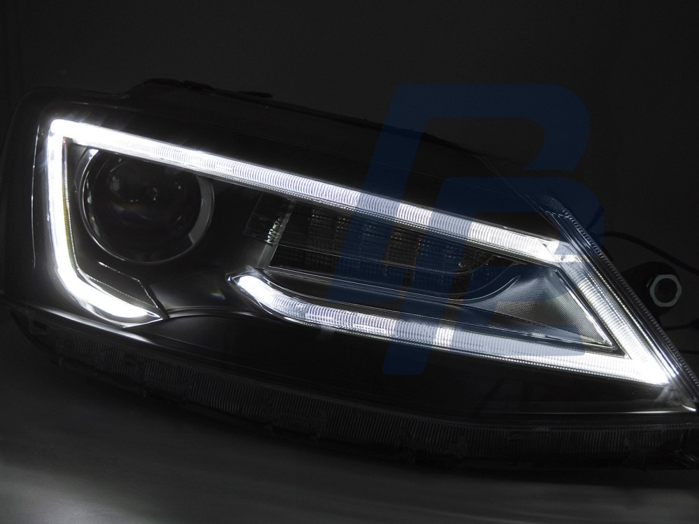 Headlights Tube Light Black for VW Jetta VI 2011–2018 - 2