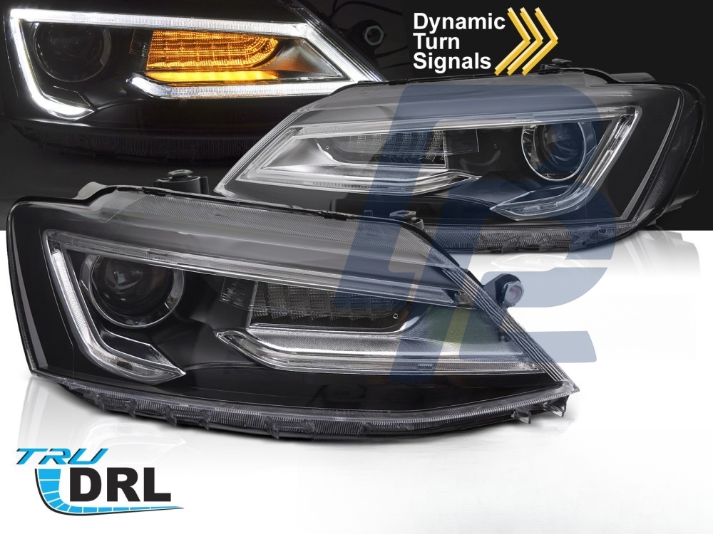 Headlights Tube Light Black for VW Jetta VI 2011–2018 - 5