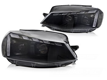 STRÅLKASTARE LIGHT SVART LED DRL SEQ W/WELCOME TILL VW GOLF 7 2017-2019