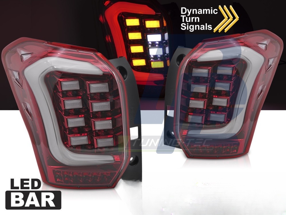 LED Bar Tail Lights Red/Clear for Subaru Forester IV 2013–2018 - 4