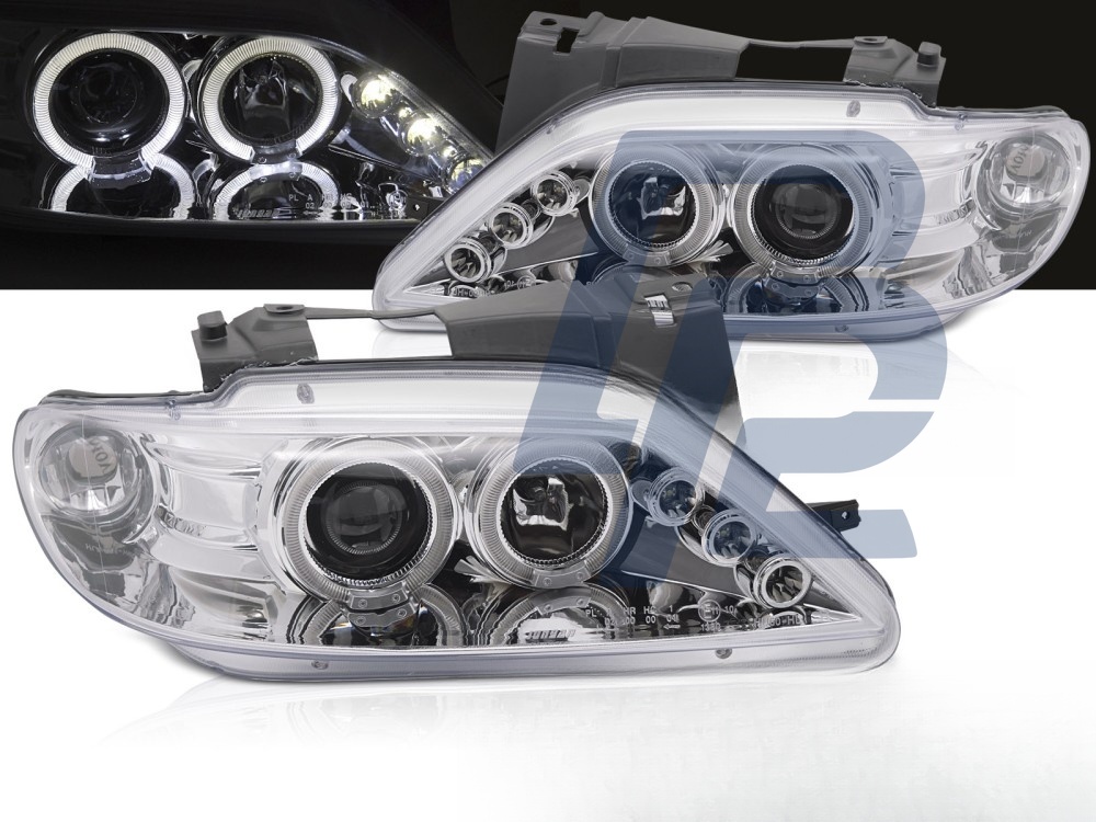 Headlights for Citroen Xsara 1997–2000 Angel Eyes Chrome - 4