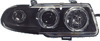 OPEL ASTRA F 9/91-6/94 BLACK 1-PIECE ANGELEYE HEADLIGHTS
