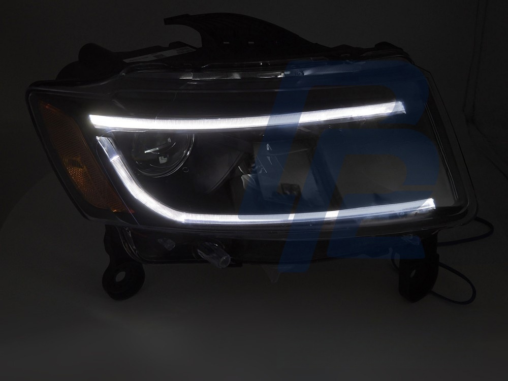 Headlights for Jeep Grand Cherokee 2014–2016 Tube Light Black - 4