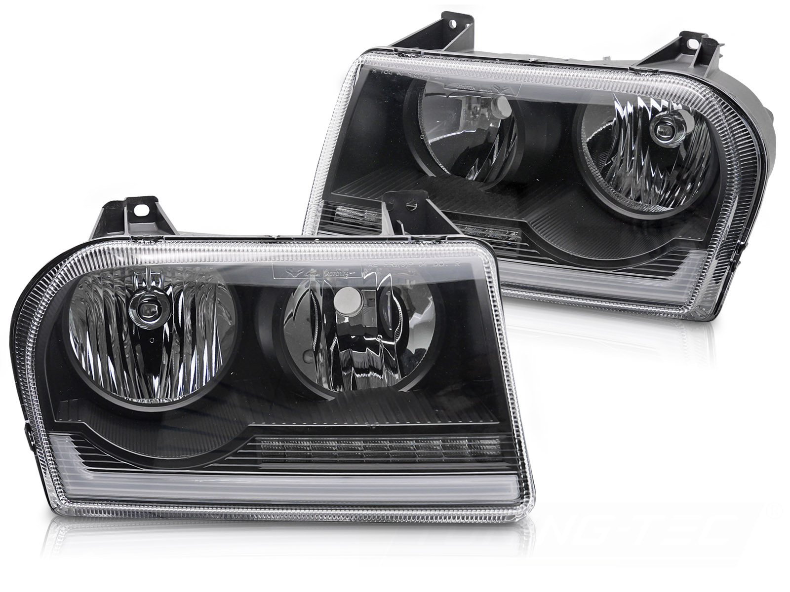STRÅLKASTARE CHRYSLER 300 2005-2008 TUBE LIGHT SVART