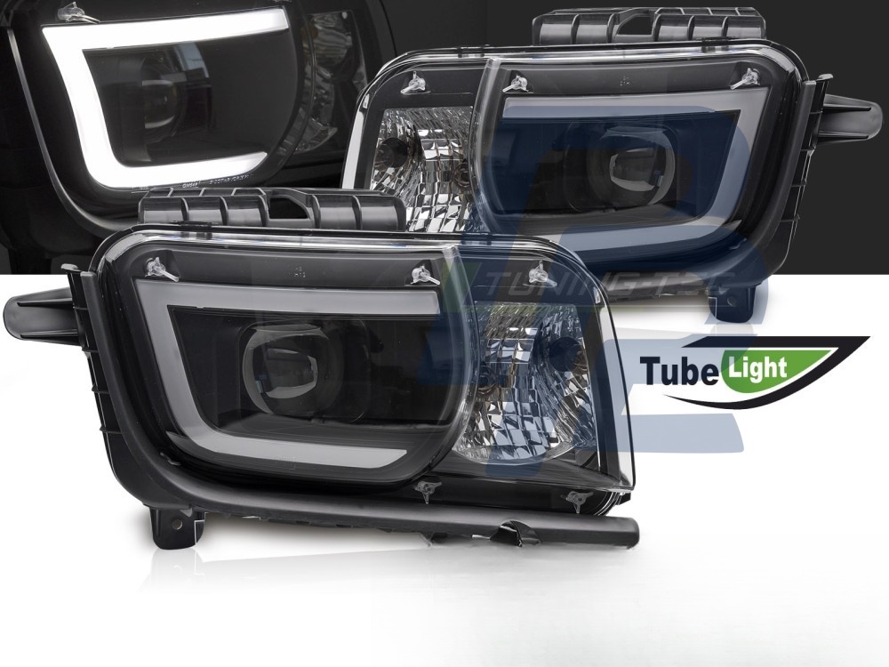 Headlights for Chevrolet Camaro 2009–2013 Tube Light Black - 3
