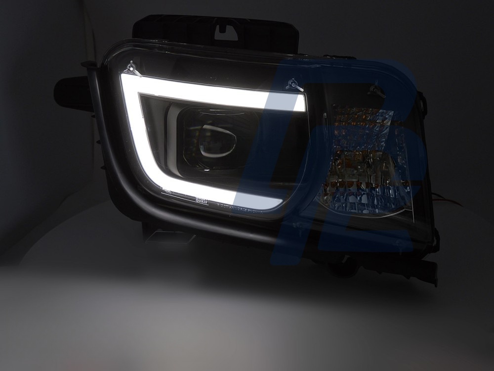 Headlights for Chevrolet Camaro 2009–2013 Tube Light Black - 4
