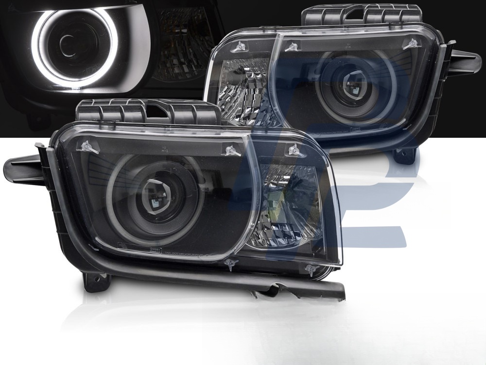 Headlights for Chevrolet Camaro 2009–2013 Angel Eyes Black - 2