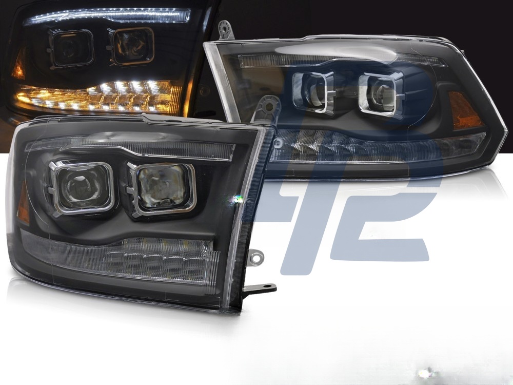 Headlights for Dodge Ram 2009–2018 Double Black - 3