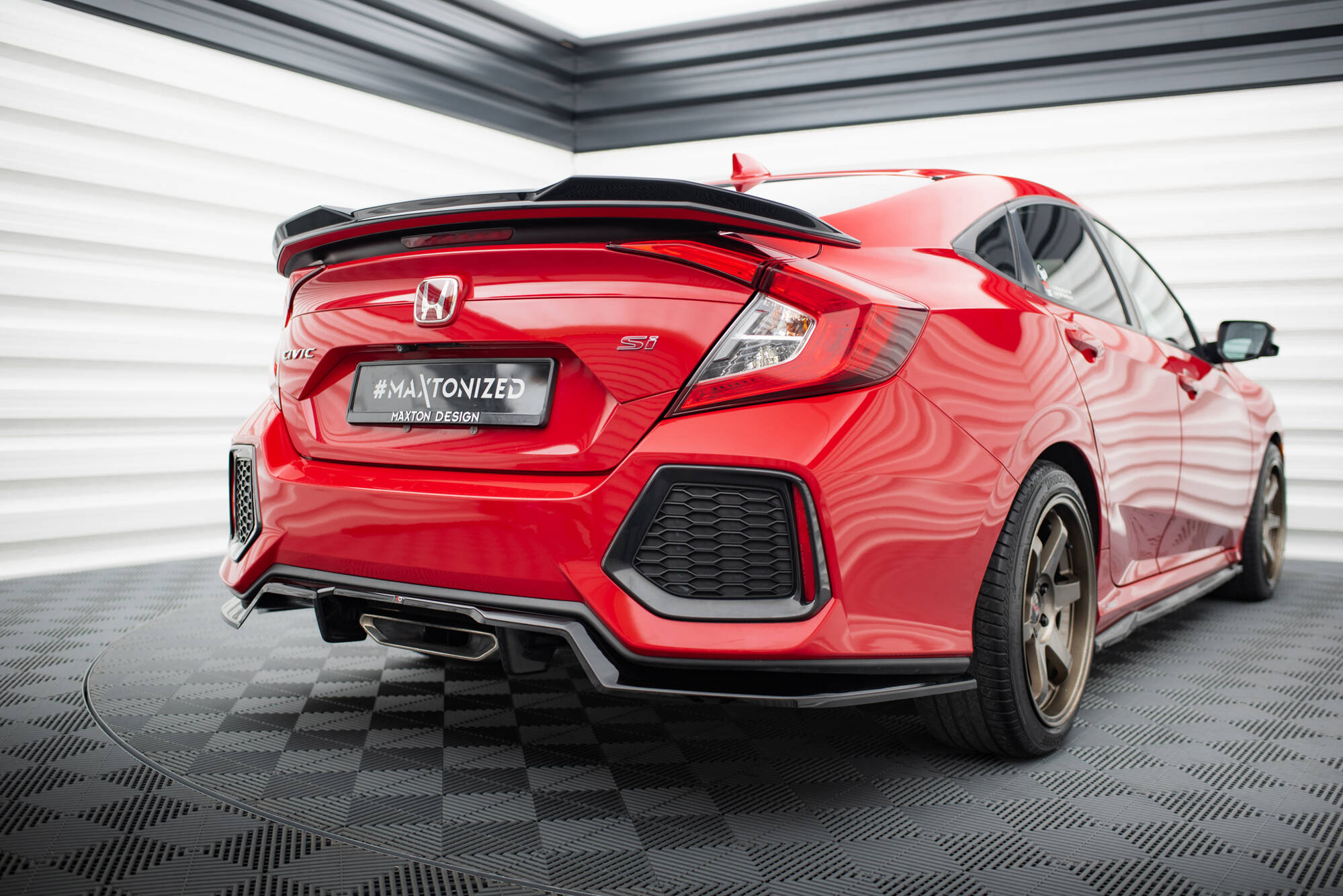 Central Rear Splitter (Vertical Bars) Honda Civic SI Mk10 - 4