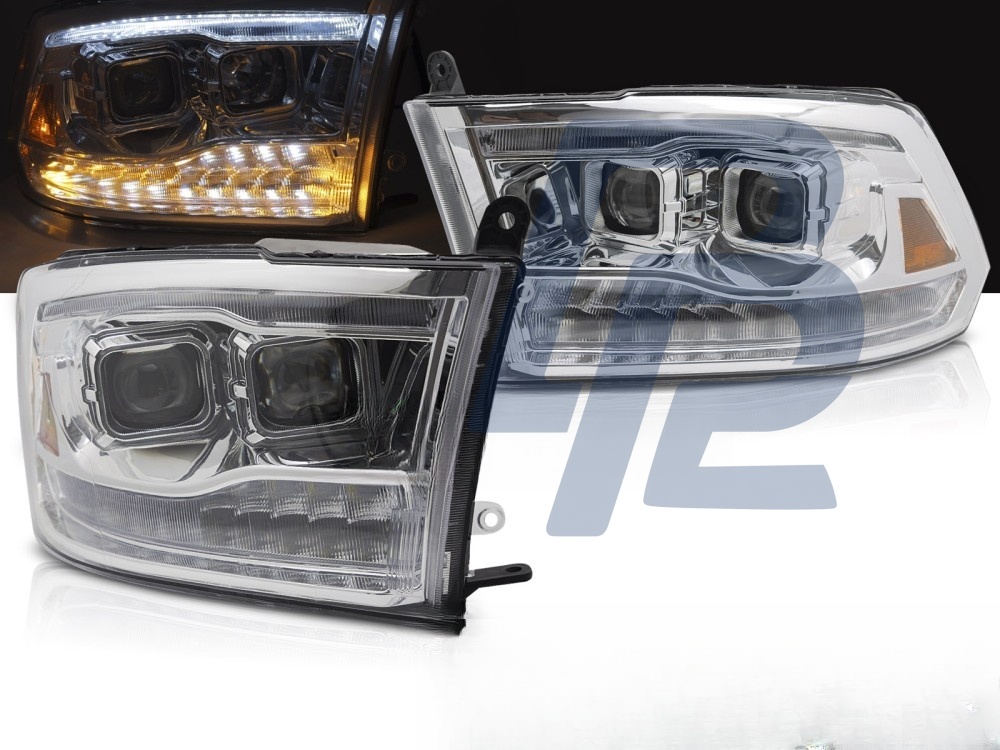 Headlights for Dodge Ram 2009–2018 Double Chrome - 3