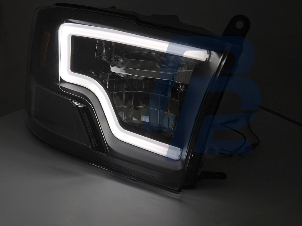 Headlights for Dodge Ram 2009–2018 Tube Light Black LED - 2