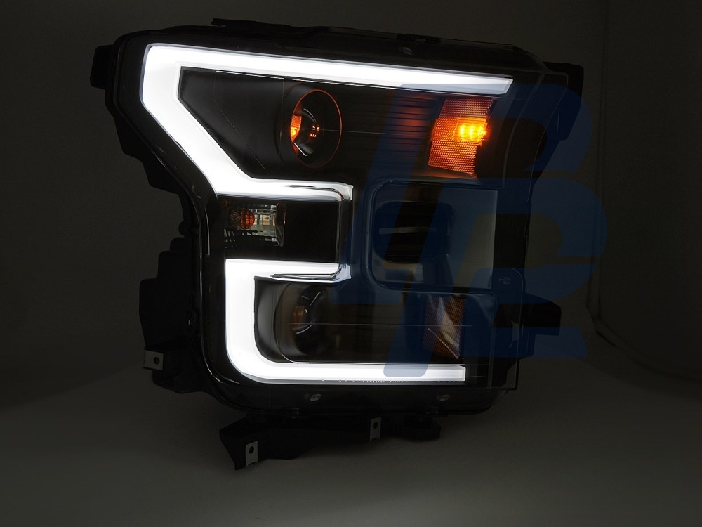 Headlights Tube Light Double Black for Ford F150 MK13 2014–2017 - 5