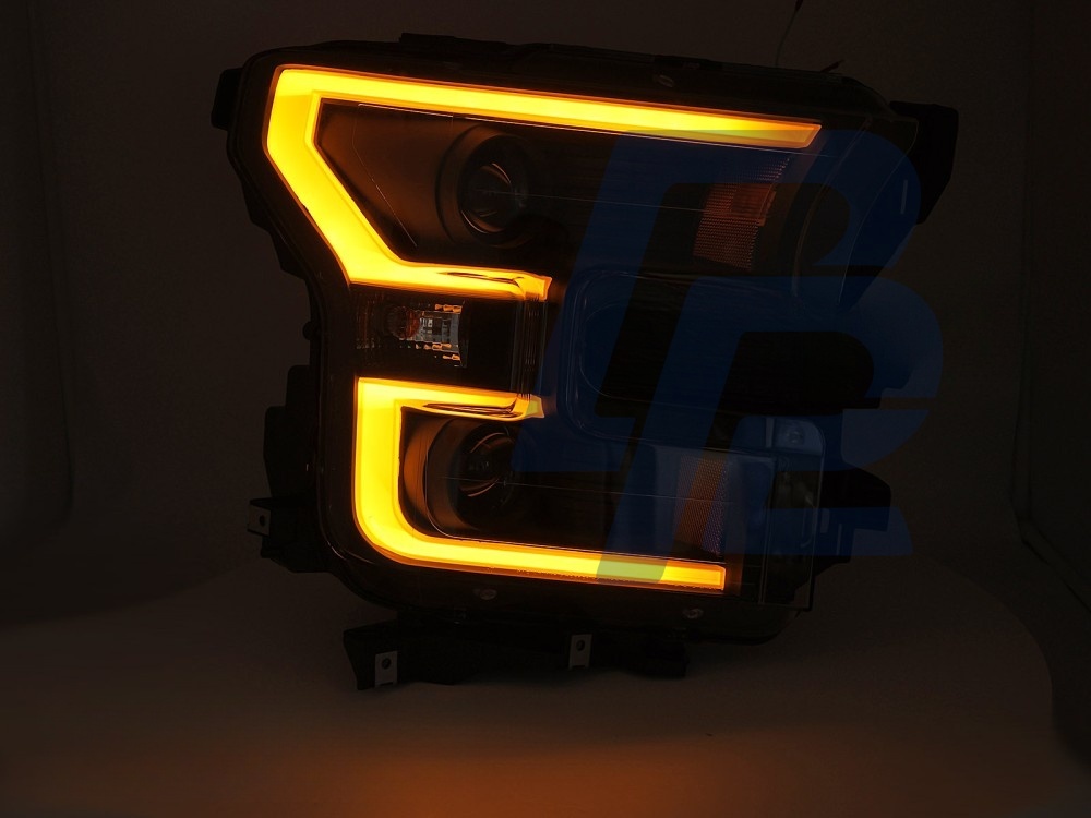 Headlights Tube Light Double Black for Ford F150 MK13 2014–2017 - 2