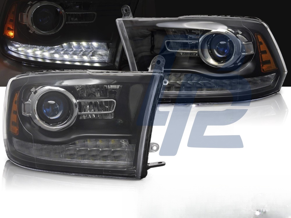 Headlights for Dodge Ram 2009–2018 Black - 4