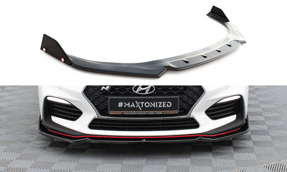 Front Splitter V.6 + Flaps Hyundai I30 N Mk3 Hatchback / Fastback