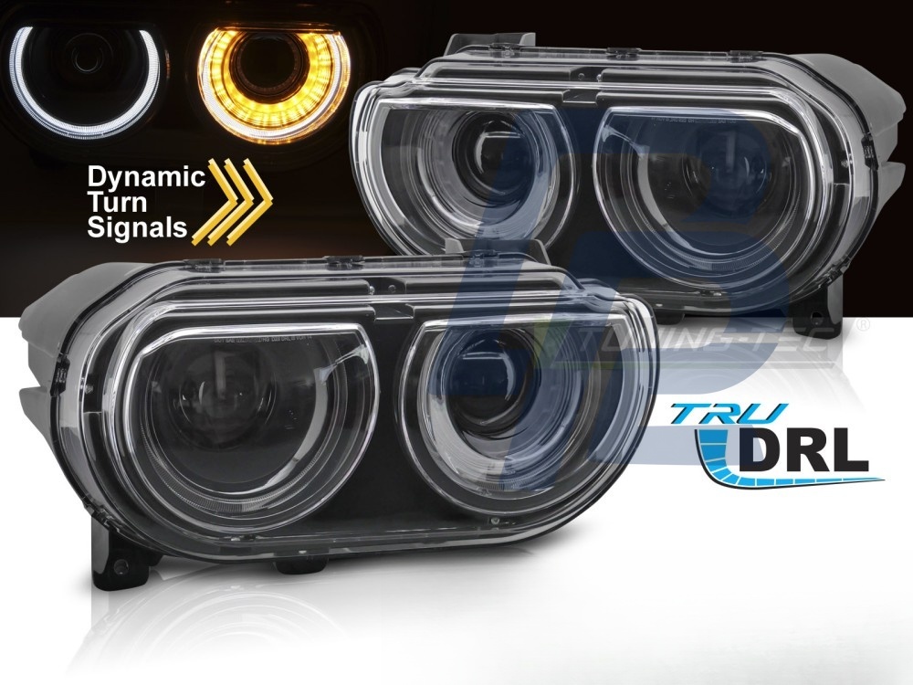 Headlights Black DRL for Dodge Challenger 2008–2014 - 3