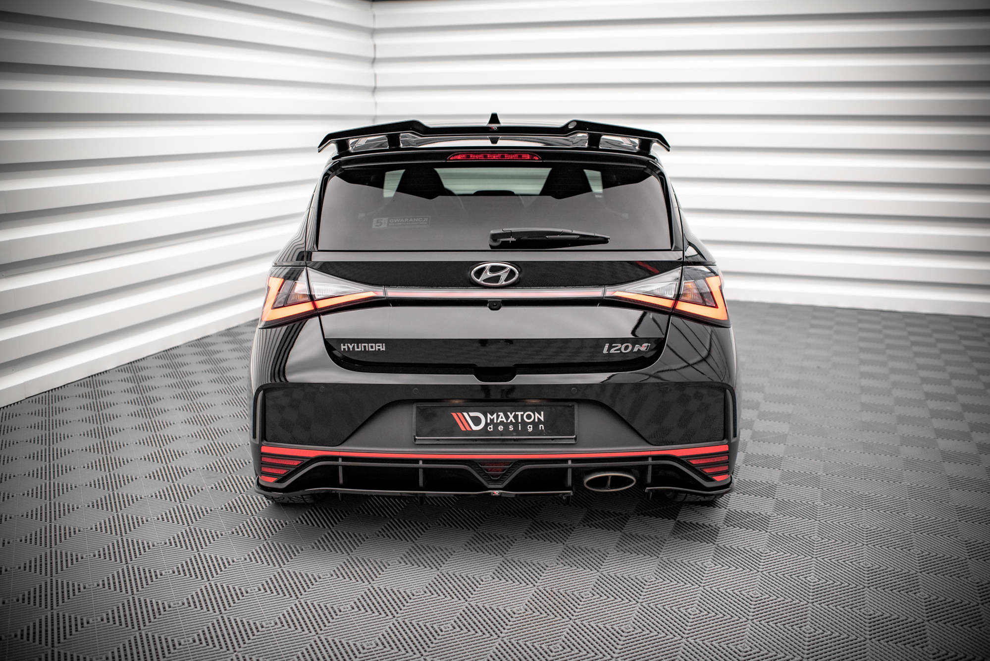 Central Rear Splitter (Vertical Bars) Hyundai I20 N Mk3 (2020-) - 2