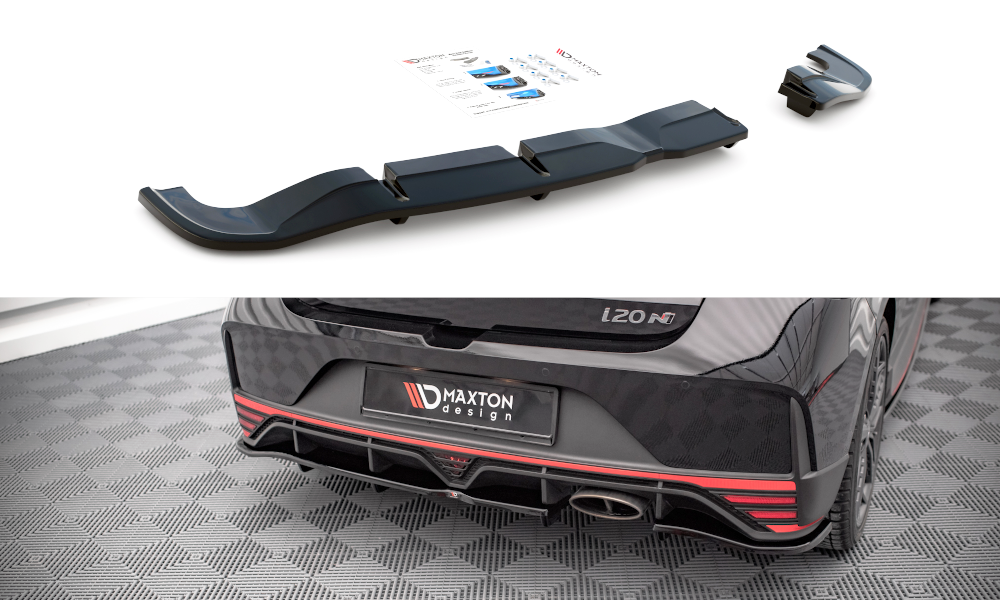 Central Rear Splitter (Vertical Bars) Hyundai I20 N Mk3 (2020-)