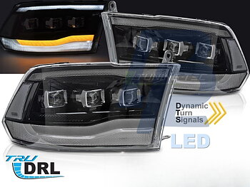 STRÅLKASTARE DODGE RAM 2009-2018 LED SVART